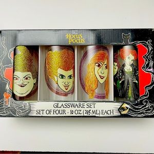 Disney Hocus pocus glass set 4 glass set new